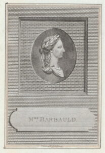 Black and white profile drawing of Barbauld.