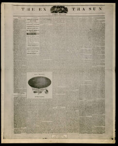 Picture of The Extra Sun paper which printed "The Balloon Hoax."